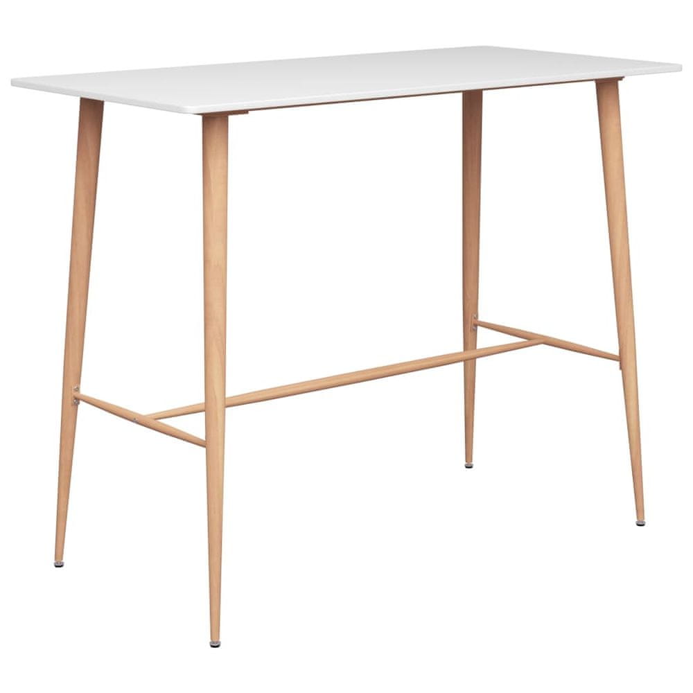 Vidaxl Barový stôl, biely 120x60x105 cm
